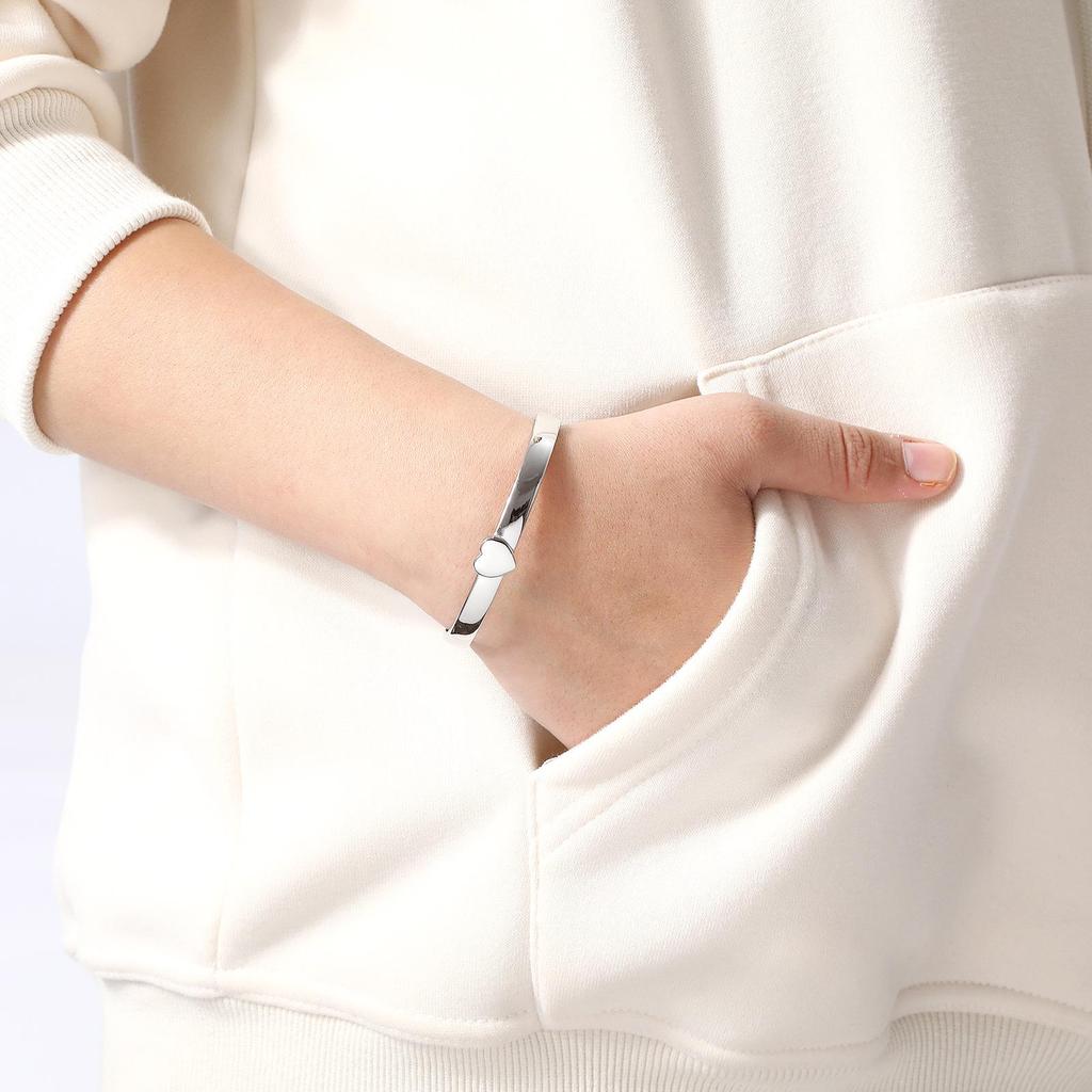 Heart-Shaped Stainless Steel Bracelet - European and American Style for Couples