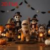 2D Flat Mummy Pumpkin Scarecrow Statue Vintage Plaid Bow Ghost Ornament  Thanksgiving