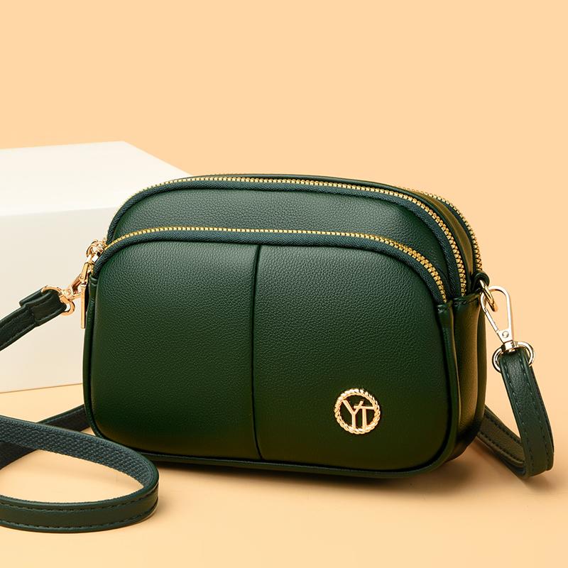 Fashion Brand Crossbody Bag for Women Solid Color PU Leather Small Shoulder Bags Luxury Designer Female Zipper Handbag and Purse
