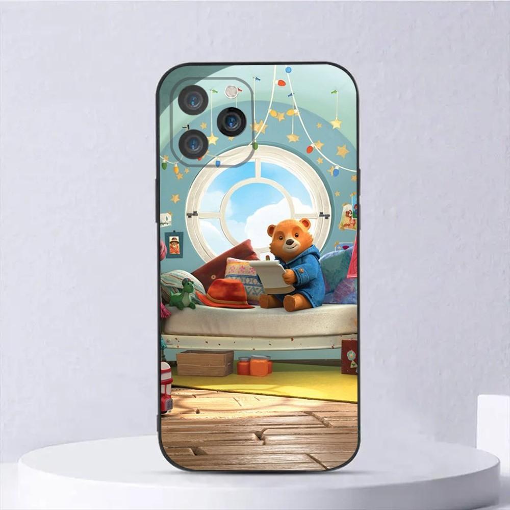 

Cute P-Paddington Bear Phone Case For iPhone 15,14,13,12,11,Plus,Pro Max,XS,X,XR,SE,Mini,8,7 Soft Silicone Black Cover iPhone13mini