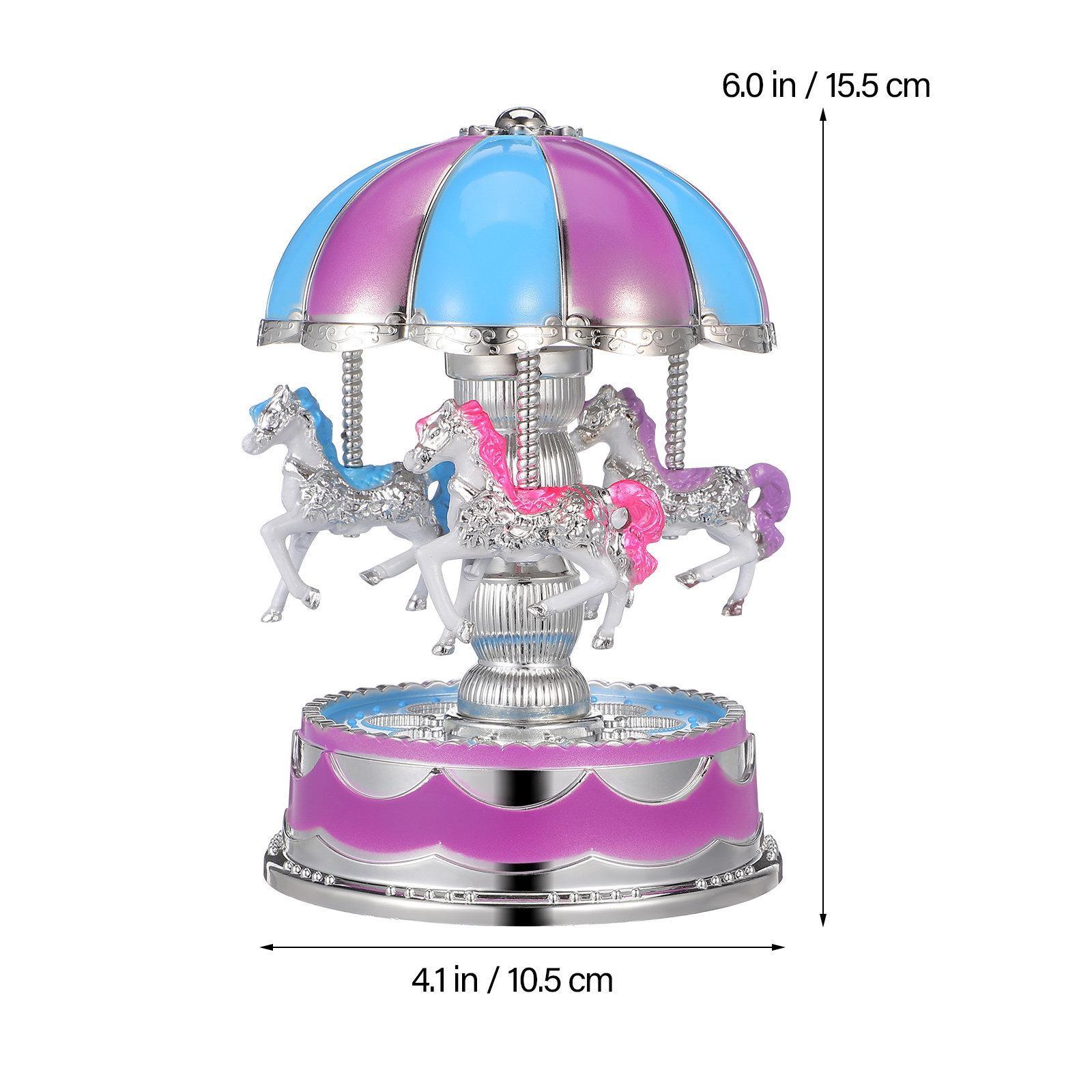 

Carousel Music Box Rotate LED Light Luminous Purple Romantic Home Decoration Anniversary Birthday Wedding Gift лавандовый