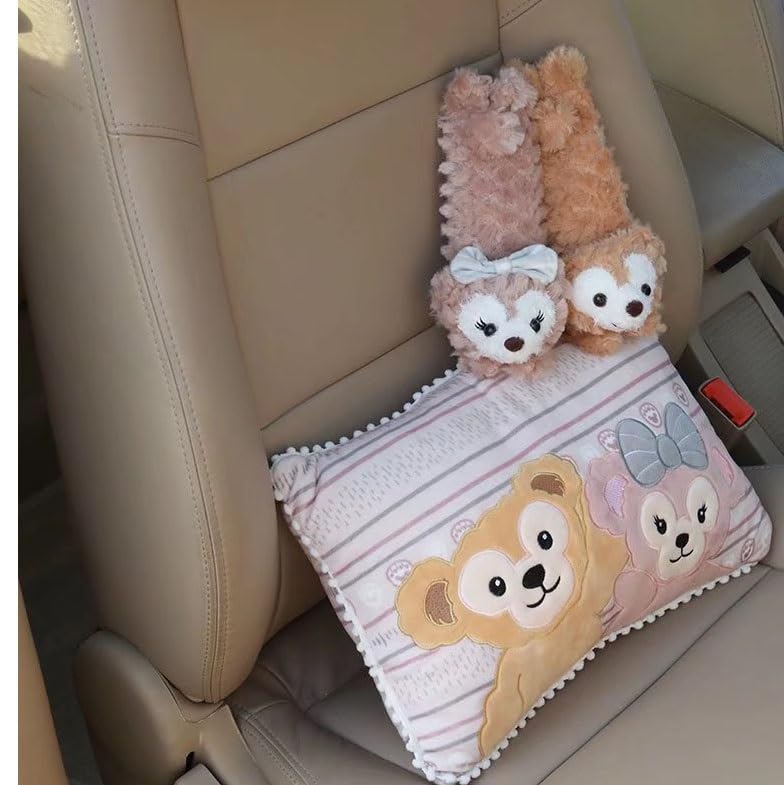 Stella Lou and ShellieMay Neck Car Neck Seat Belt Headrest Perfect for Long Cute Character Easy Suitable for All Seasons Belt Cover Pad, Pillow,