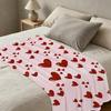 Love Themed Fleece Flannel Blanket Soft Skin-friendly Warm Short Plush Throw, Ideal Valentine’s Day Gift for Bedroom Home