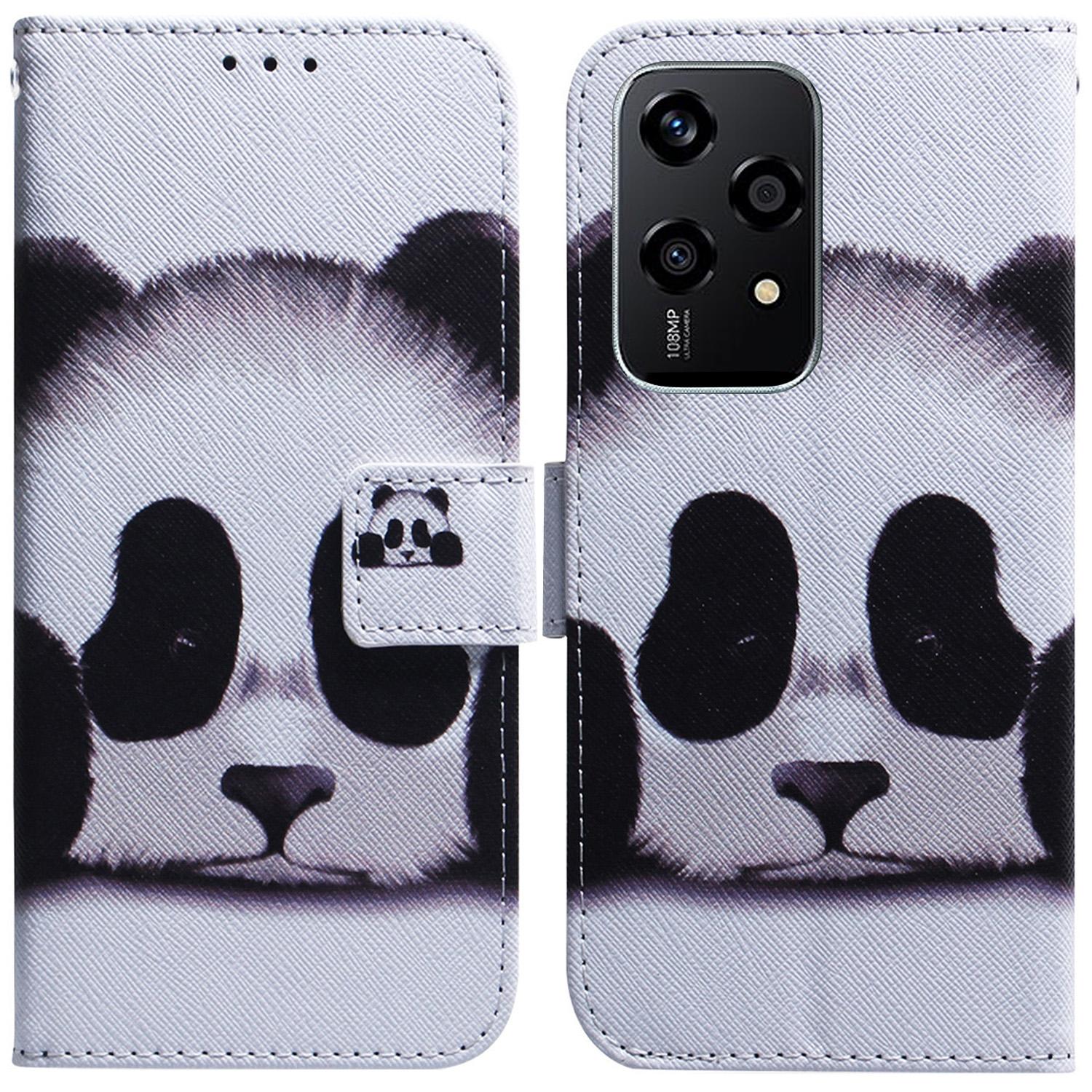 

For Honor 200 Lite Wallet Case Pattern Print Anti-Drop PU Leather Flip Phone Cover Panda
