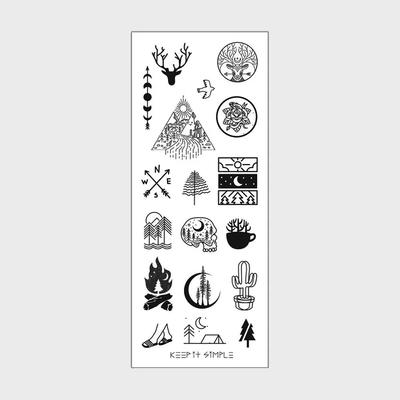 B11 - Mantenha simples - Mini adesivos de tatuagem com designs únicos