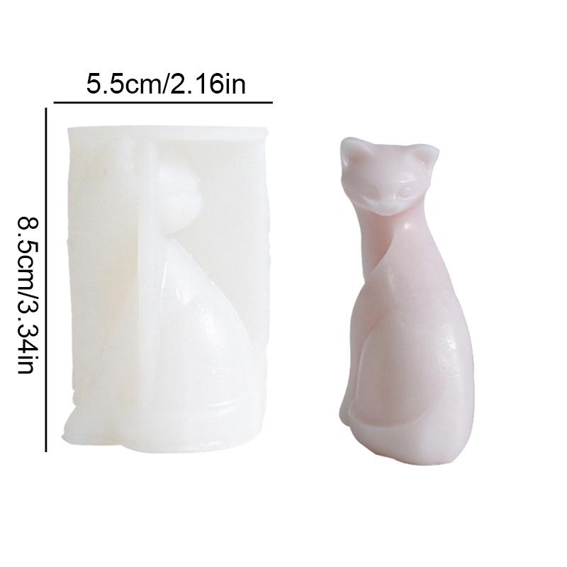 

1 шт., ручная работа, гипсовая силиконовая форма для кошек, художественная форма для украшения торта, милая ароматизированная свеча, новая силиконовая скульптура