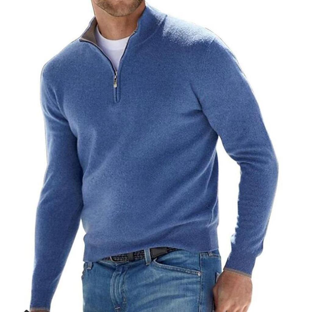 Long Sleeved Cashmere Jacket Men's Base Shirt for Autumn and Winter