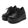 Keilabsatz Dicke Sohle Mode Punk Schuhe Frau Mode Klassiker Gothic Stiefel Damen Damen Hohe Plateau Flats Schwarz