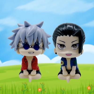 Anime Kawaii Mini Figures - Jujutsu Kaisen PVC Collection Dolls Fushiguro Ryomen Sukuna Gojo & Geto Suguru Sitting Characters