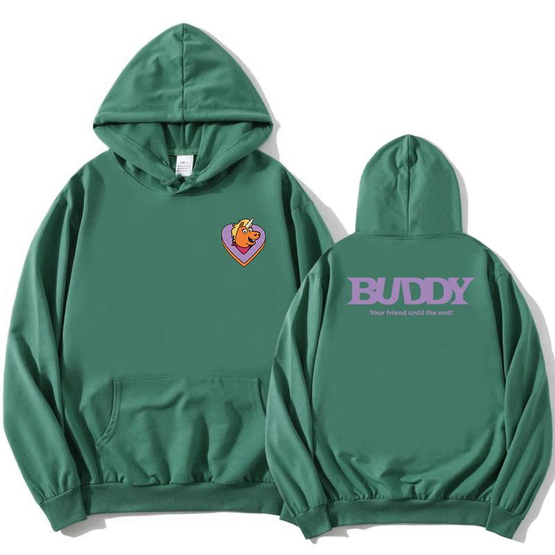 Buddy Il Tuo Amico Fino alla Fine Felpe Uomo Donna Abbigliamento Felpa con Cappuccio a Manica Lunga Felpa con Cappuccio Grafica Tasca Felpa con Cappuccio Stampe Top Unisex
