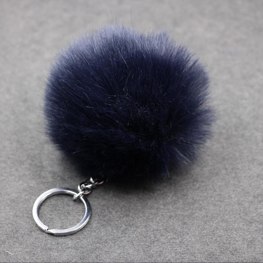 Niedlicher Bommel-Schlüsselanhänger mit buntem, flauschigem Ball, gefälschter Kaninchenfell-Schlüsselanhänger, schöner Damen-Modeschmuck