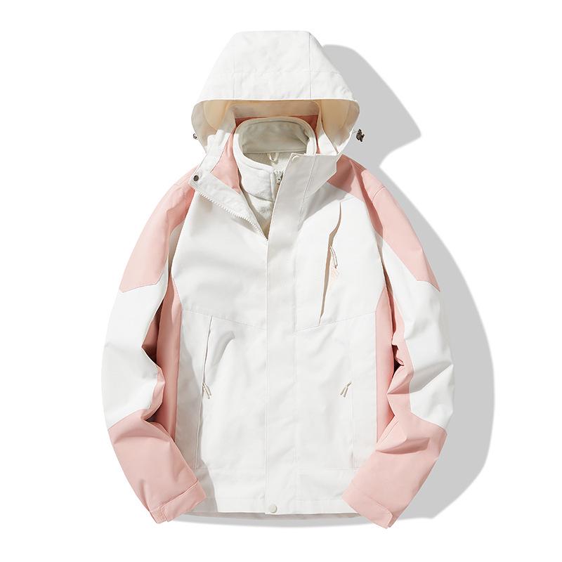 Unisex Three-in-One Waterproof Windproof Mink Fleece Hiking Jacket - Custom LG