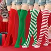 Women Socks New Year Gift Striped Christmas Decorations High Socks Cotton Long Stockings Girls Striped Knee Socks