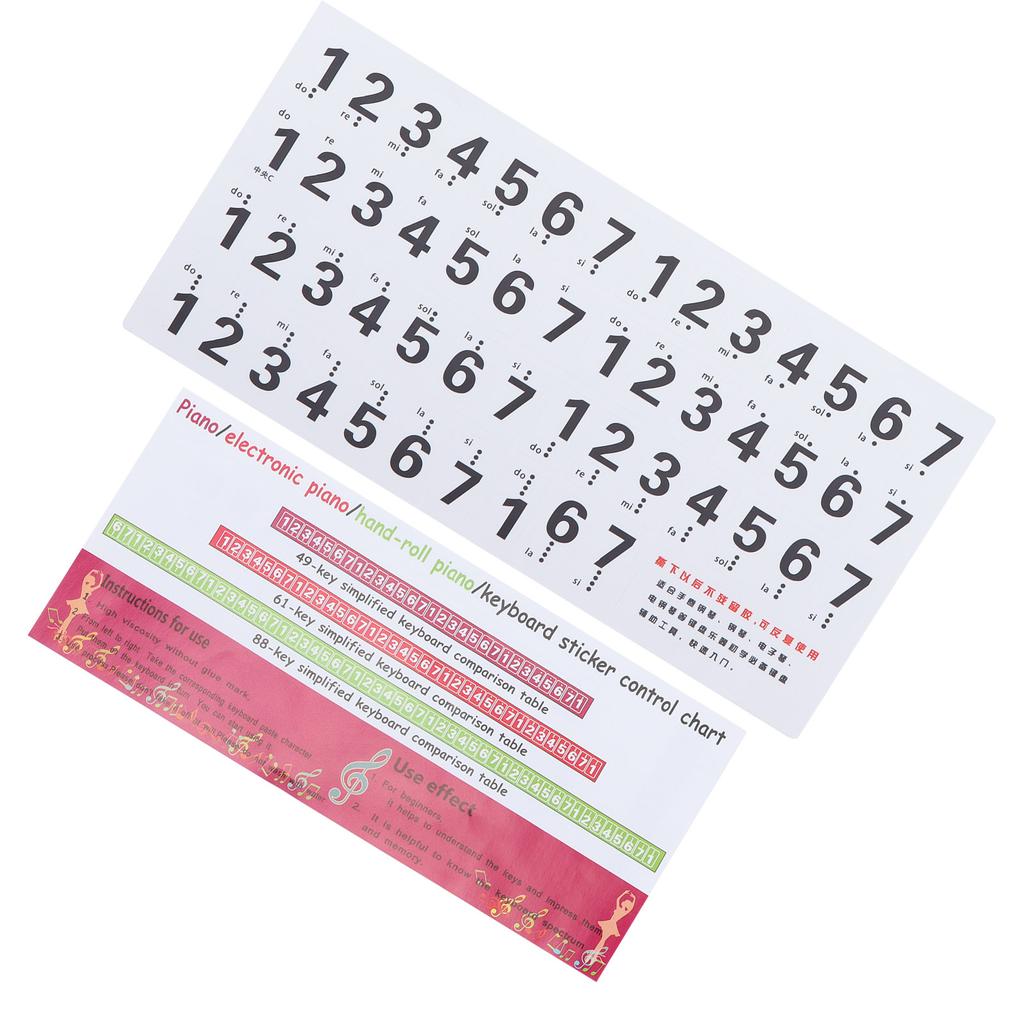 Piano Keyboard Stickers Scale Staff Decals Removeble for Synthesizer Hand Roll Piano
