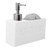 Kitchen Soap Dispenser with Sponge Holder Press Type Dish Soap Dispenser Pump Bottle with Steel