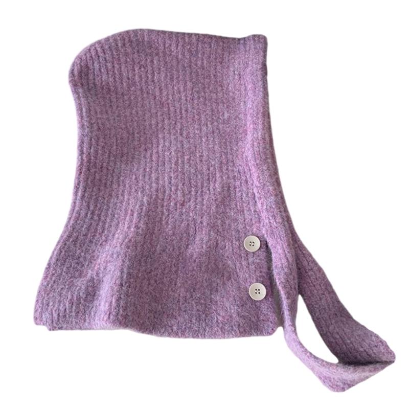 Wool Blend Balaclava Neck Warmer Scarf Hat For Cold Weather Winter Warmth Unisex Design For Outdoor Sport Activity