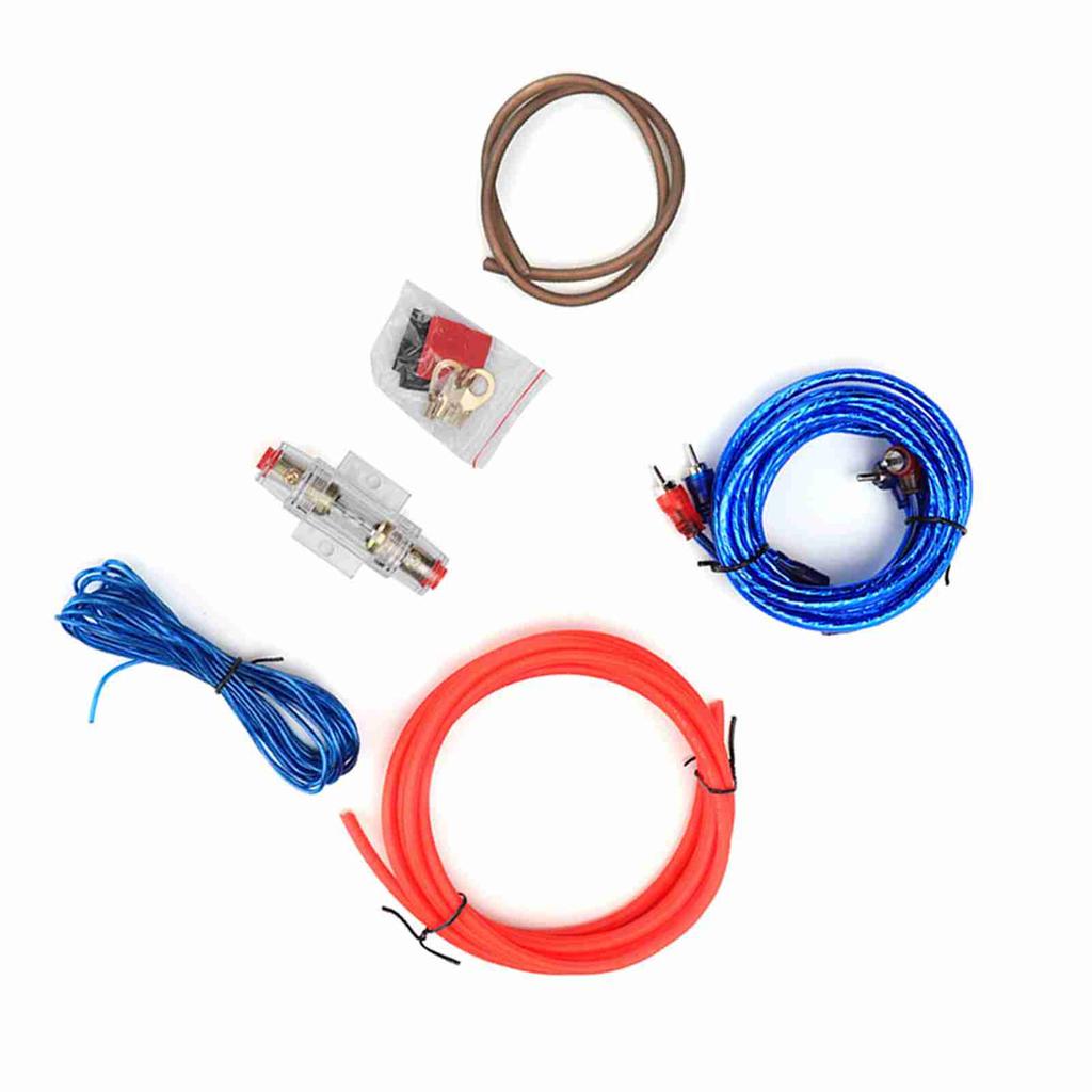 Car 10GA Power Amplifier Subwoofer Audio Speakers Replacement Zinc Alloy Wire Set Kit