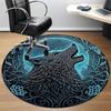1pc Wolf Moon Office Round Area Rug, Under Office Chairs Bedroom Living Room Home Decor, Room Deco