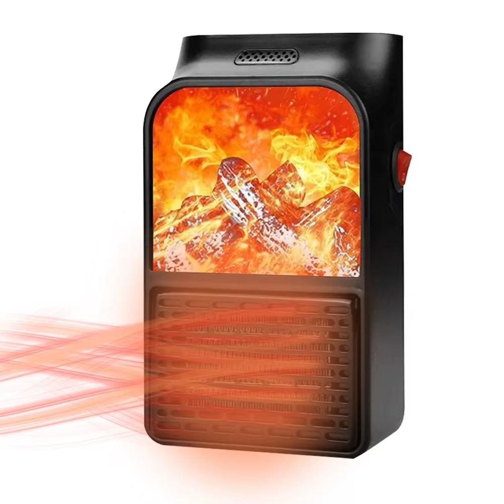 Customizable 3D Flame Mini Electric Stove Heater 900W Electric Fireplace Heater with Remote Plug in Wall Portable