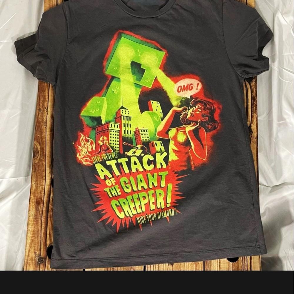 

Attack of The Giant Creeper Funny Graphic Tee Unisex Short Sleeve Shirt S5XL Unisex T-Shirt S