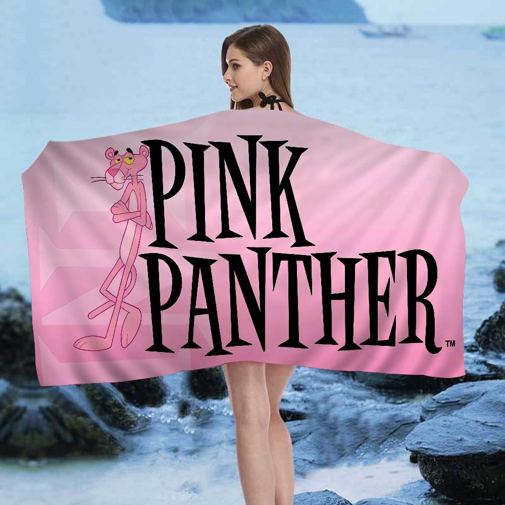 The P-Pink P-Panther Anime Beach Swimming Towel Soft Absorbent Washcloth Children's Gifts for Kids Travel Camping Gym
