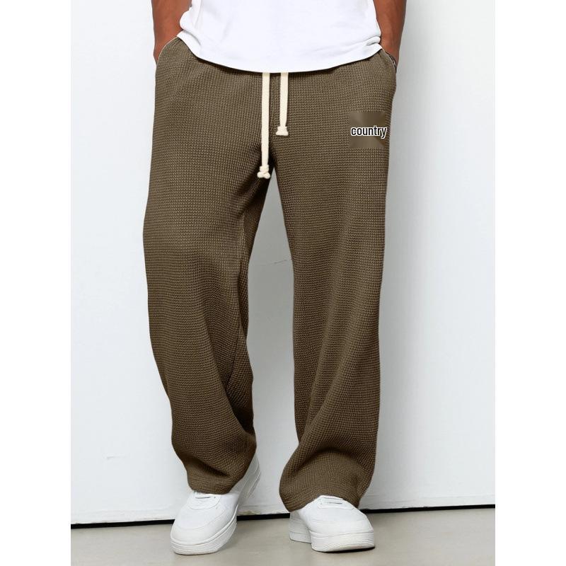 Herren Trendy Locker Fließend Gerade Bein Jogginghose - Frühling/Herbst Lässig Weites Bein Sporthose