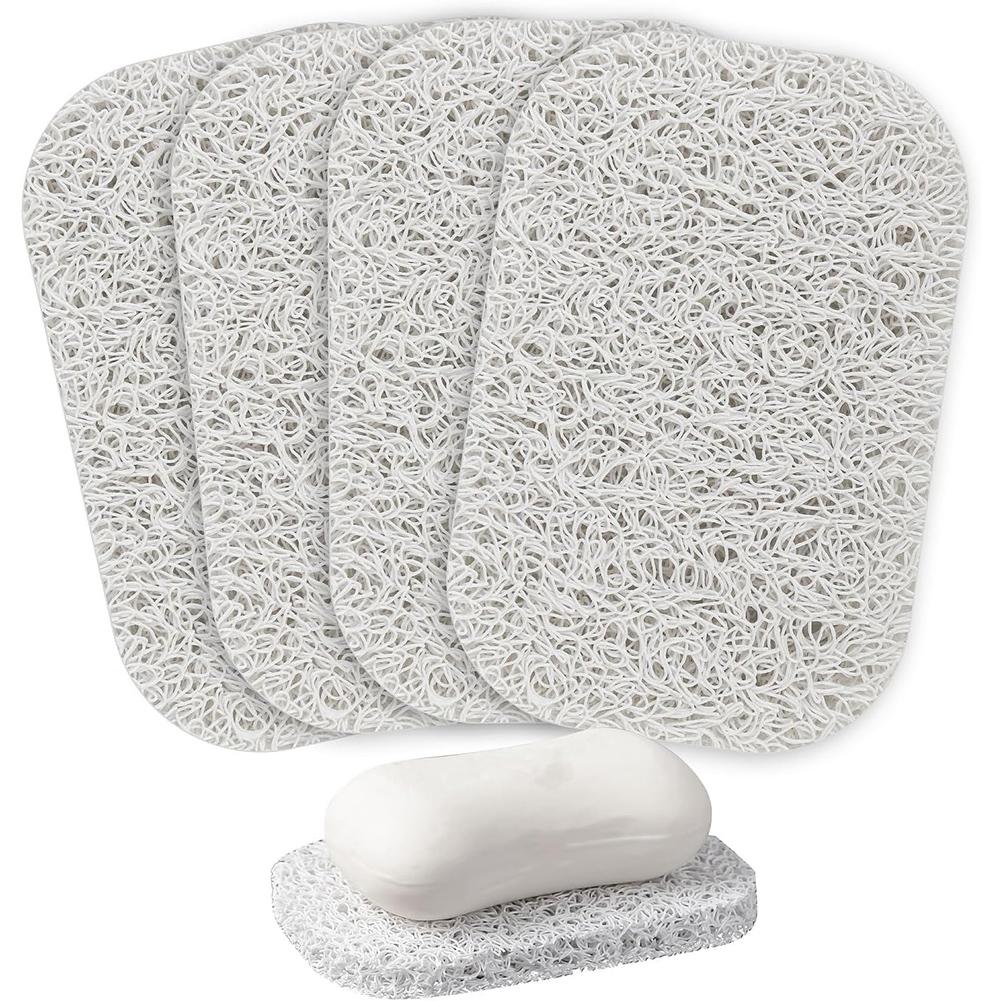 5PCS Soap Saver Draining Lift Pad Self Draining Soap Bar Holder Non Slip Soap Dish Tray Shower And Bath Sponge Holder
