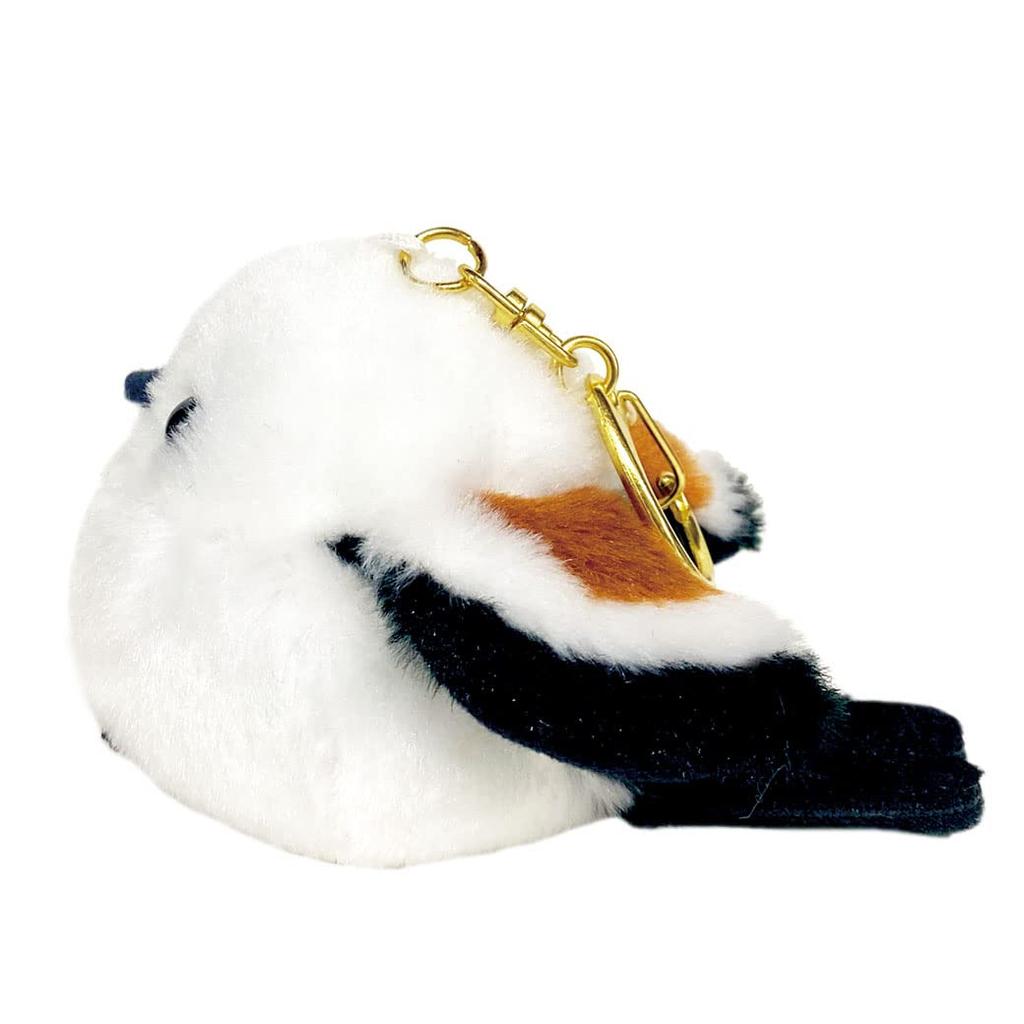 Amuse Amufan Plush Fukufuku XS Toy, Shima-enaga Mascot, Keychain, Shima-chan, White,