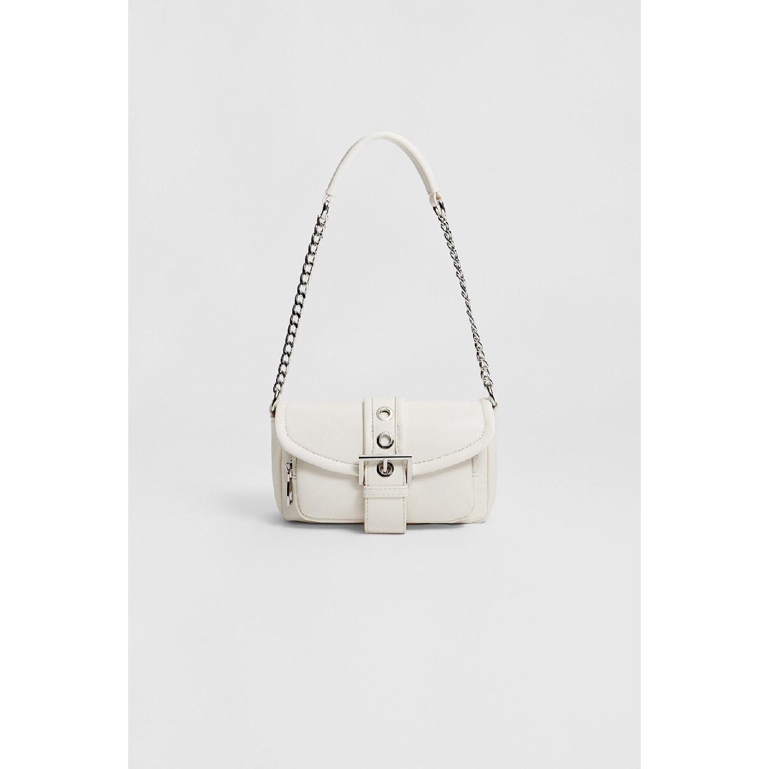 

Bag With Buckle And Crossbody Strap білий