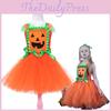 Cute Pumpkin Princess Dress For Girls Perfect For Halloween Cosplay!