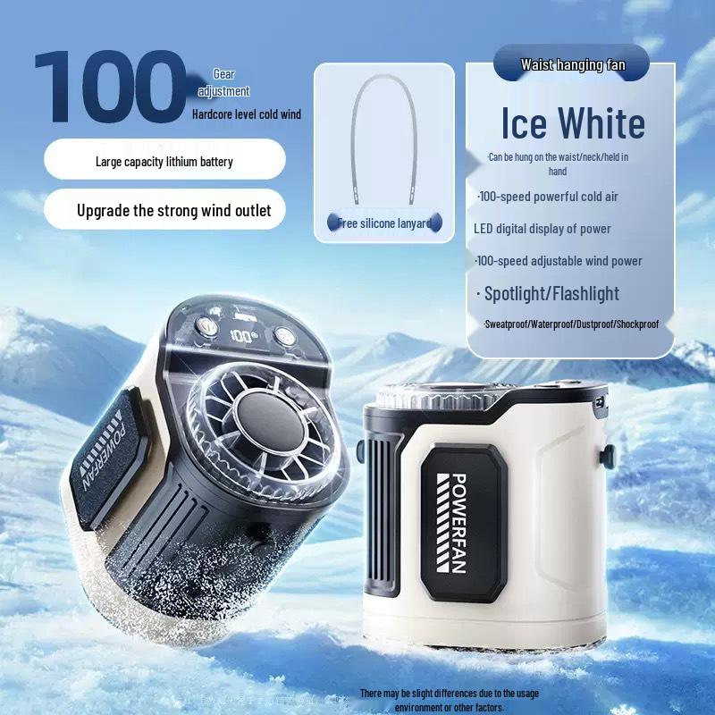 

2026 USB Rechargeable Hanging Neck Waist Clip Fan for Outdoor Use Waist Clip Fan бежевий