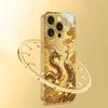 Golden Dragon Phoenix Print Gold Metallic Paint Glass Phone Case For iPhone 17 16 15 14 13 12 11 Pro Max Plus 17 Air 16E Cover