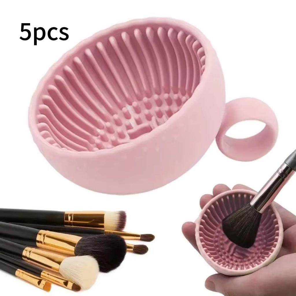 1pc  Makeup Brush Cleaner - Premium Silicone Scrubber & Non-slip Bowl - Effortless Deep Cleaning for All Facial