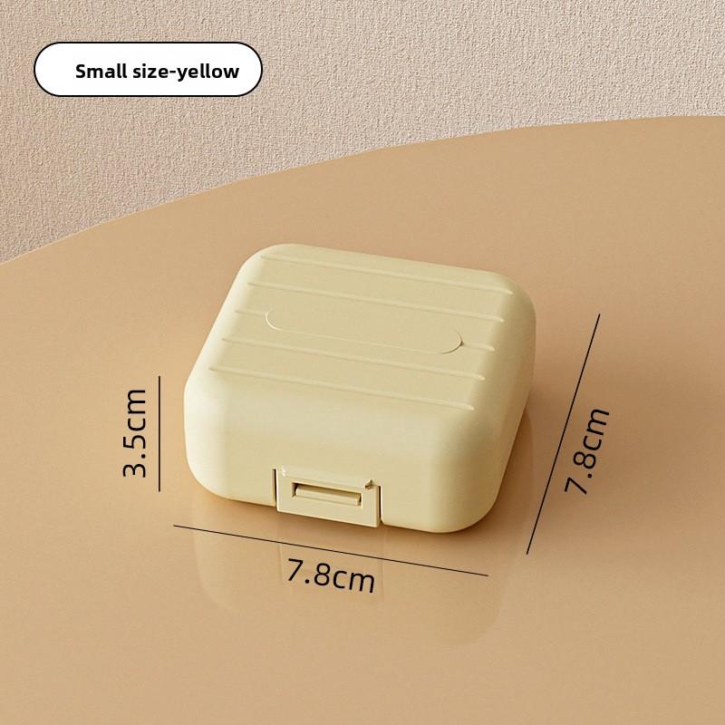 Portable Mini Medicine Box, Double Sealed Medicine Pill Storage Box, Seven Days a Week Snap-on Compartment Medicine Box