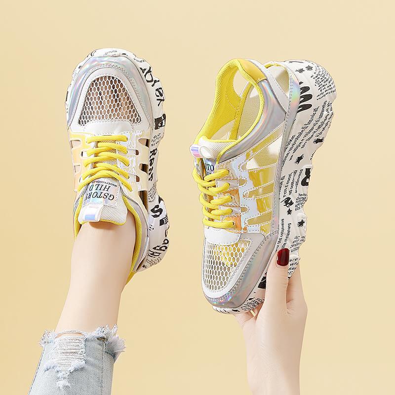 Toe toe sandals women's summer new versatile niche platform mesh hollow casual sports dad shoes women's shoes