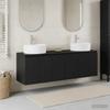 Bathroom Cabinet Set 3 Pcs Black 161.5 X 44.5 X 82 Cm
