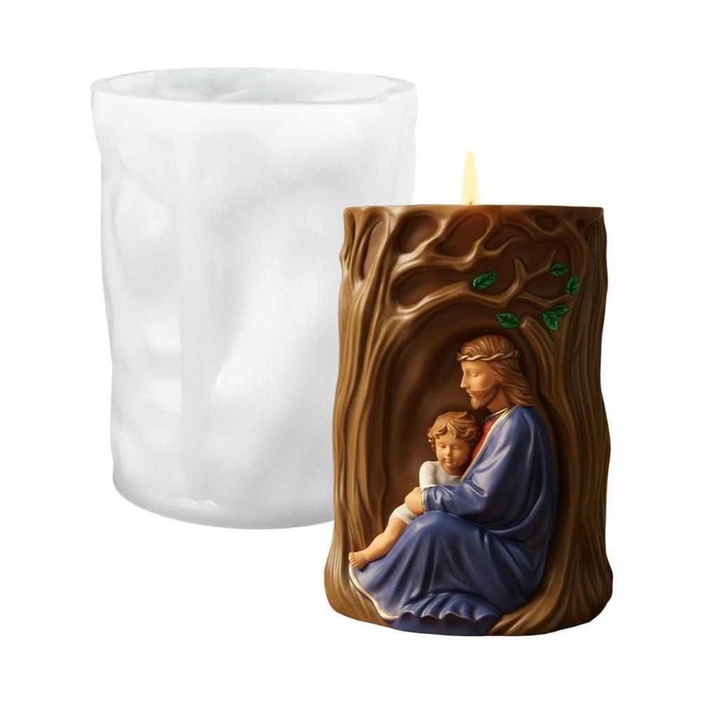 Christmas Candle Mold Realistic Jesus Scented Candle Mold Aromatherapy Candle Mold High Quality For Christmas Celebration Home