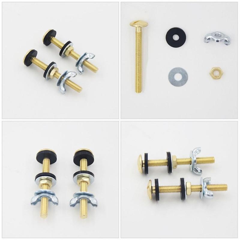 Strong Toilet Tank Mounting System Rustproof Metal Bolts Locking Nuts Sealing Gaskets Universal Application for House