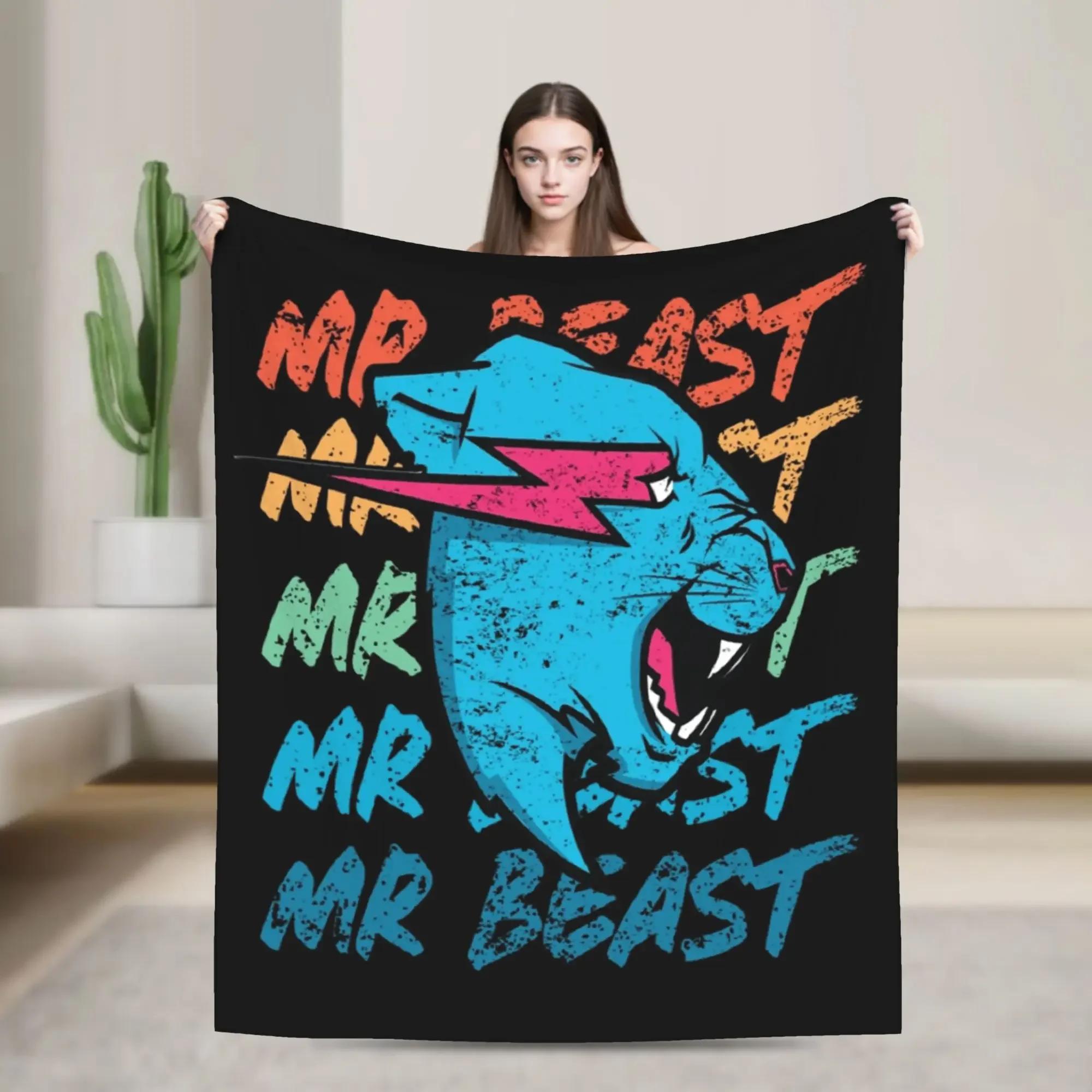 Mr Game Flannel Blankets Gaming Beasts Throw Blanket for Home Sofa Plush Thin Quilt Blanket 100cm x 150cm