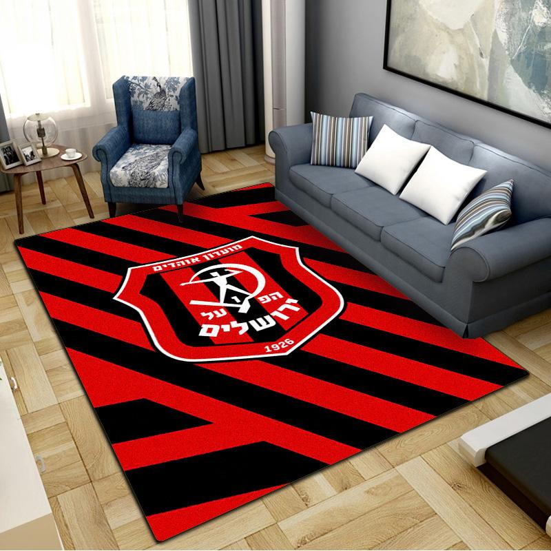 Tappeto Hapoel Jerusalem per Soggiorno Camera da Letto Casa Decorazione Divano, Tappetino Antiscivolo per Giochi Bambini