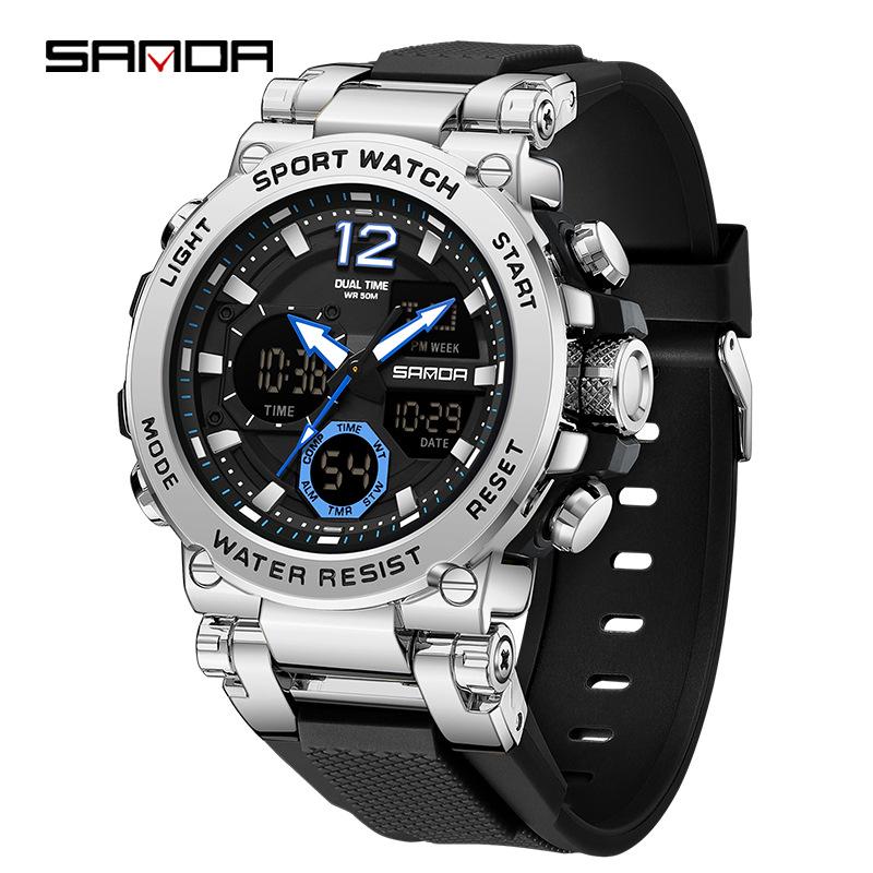SANDA Multi-Functional Cool Waterproof Electronic Watch