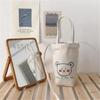 Canvas Bucket Kleine Tote Tas, Schattige Carto Mini Crossbody Tassen voor Vrouwen Meisjes om Mee te Nemen, Waterkoker, Waterbeker, Paraplu, Phe Tas
