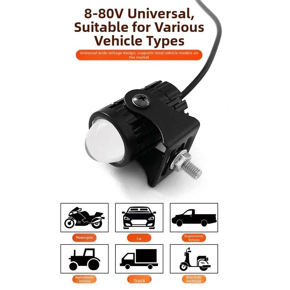 2Pcs Fisheye Lens Motorcycle Mini Driving Light LED Headlight Projector  Car Additional Lights
