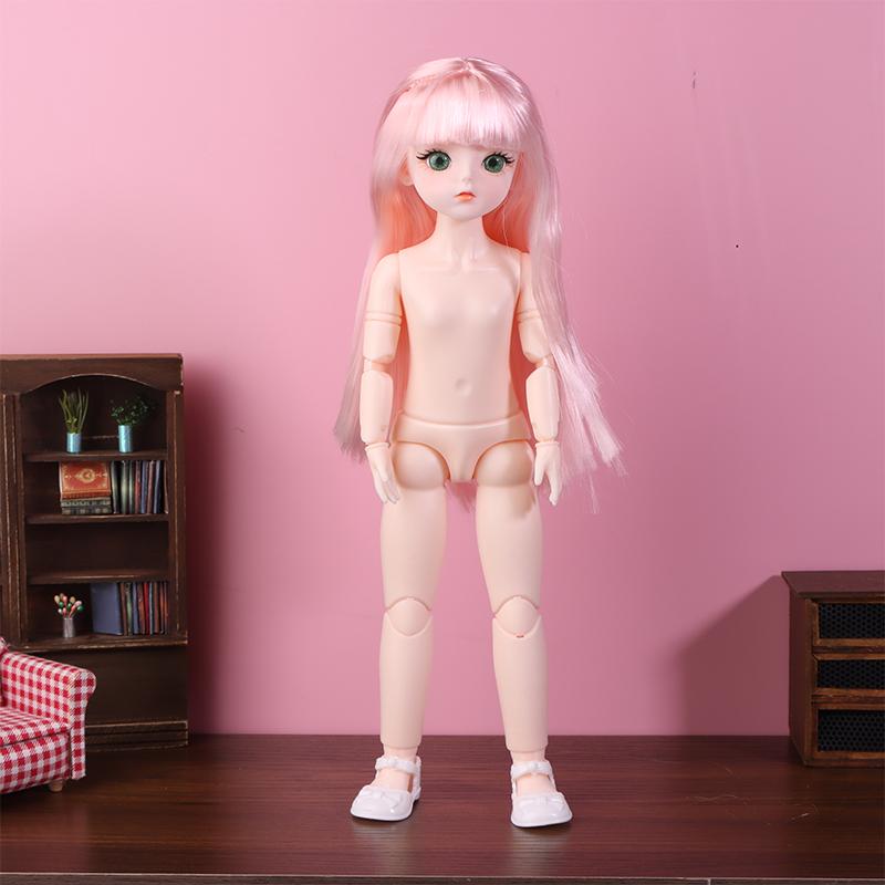 Bjd Doll Nude Haploid Multiple Removable Joints 30Cm 1/6 3D Grey Green Purple Blue Attractive Eyes Doll Girls Birthday Gift Toy