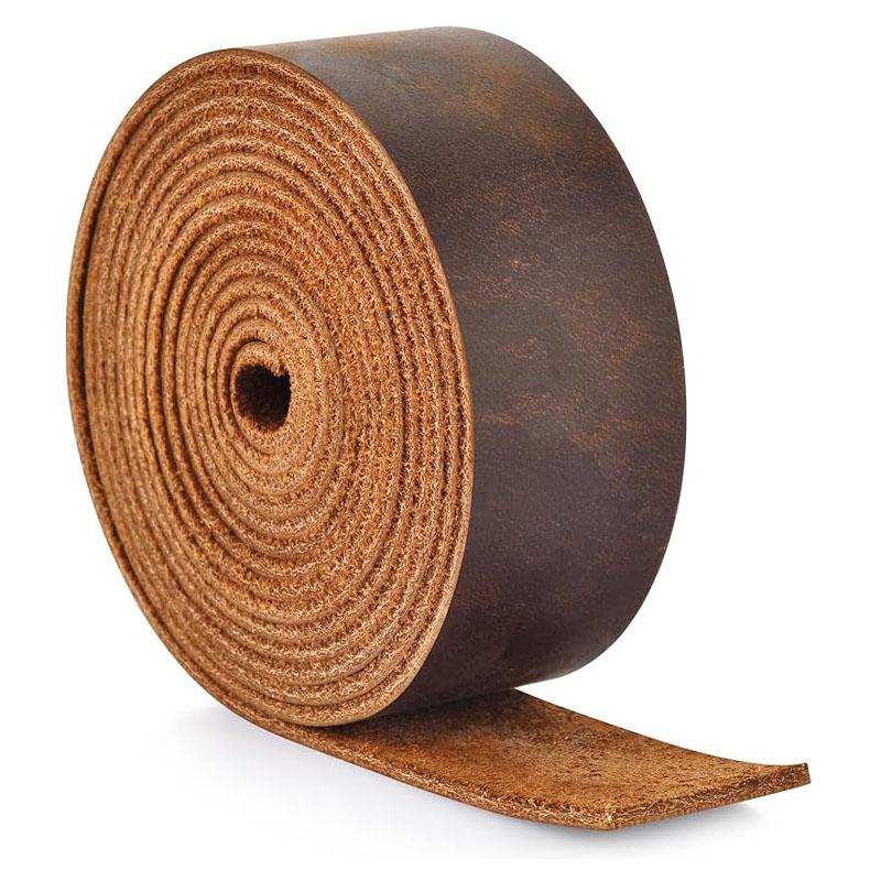 

Genuine Leather, Top Grain, Vintage-style Cattlehide Leather Strip, Crazy Horse Leather, Handmade DIY, 1.8mm Thick, Oily Waxed L 2x80cm коричневый