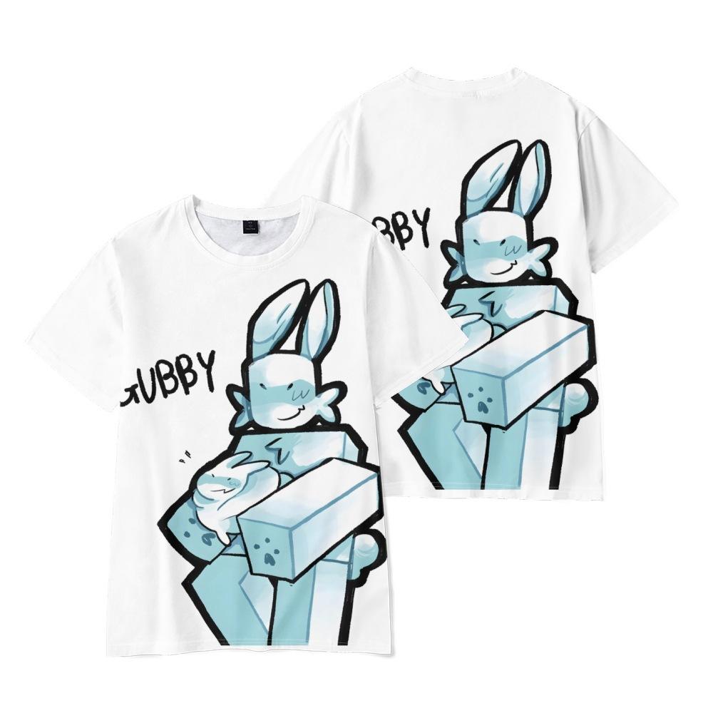 

9 цветов Женские Мужские футболки Gubby Мультяшный принт Круглый вырез Оверсайз Короткий рукав Мода Мужская одежда Уличная одежда XS белый