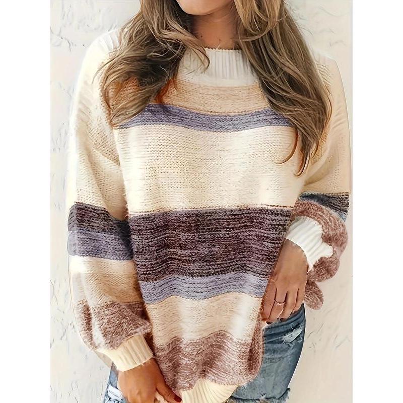 Striped Color Block Women s Sweater U 27742 XS разноцветный