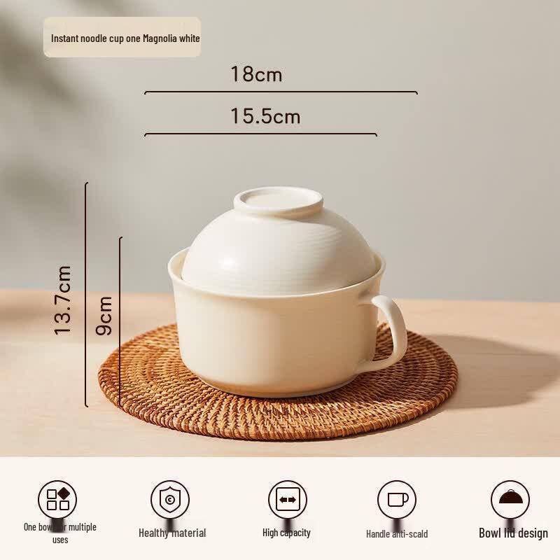 Ceramic Noodle & Soup Bowl with Lid