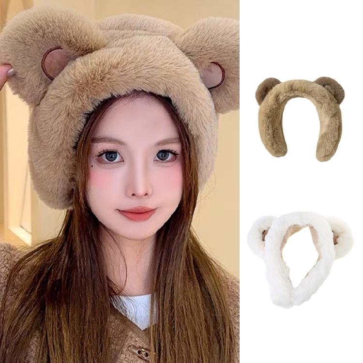 Fashionable Bear Plush Ear Muffs for Halloween Party Keep Warm Outdoor
