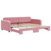 VidaXL Daybed with Trundle Bed Pink 90x200 Cm Velvet 3196932